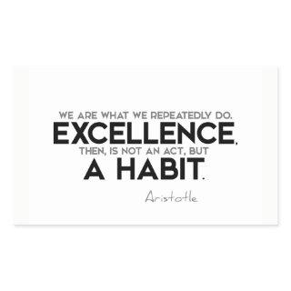 QUOTES: Aristotle: Excellence is a habit Rectangular Sticker