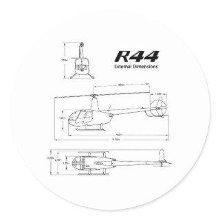 R-44 Robinson Classic Round Sticker