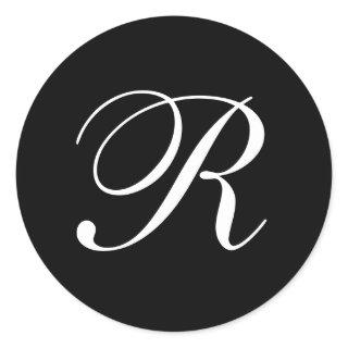 R Monogram Black and White Stickers