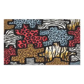 RAB Rockabilly Animal Print Puzzle Rectangular Sticker