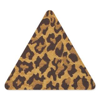 RAB Rockabilly Leopard Print Brown Gold Triangle Sticker