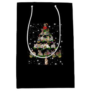 Rabbit Christmas Tree Covered By Flashlight Medium Gift Bag