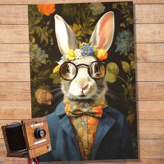 Rabbit in Suit with Glasses 1 Decoupage Paper