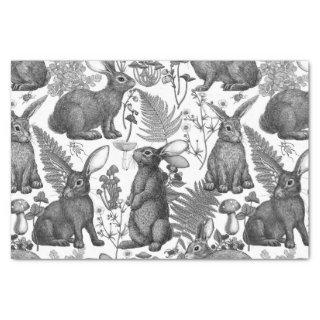 Rabbits and woodland flora2 Tissue Paper