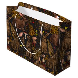 Rabbits and woodland flora Large Gift Bag