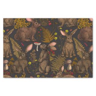 Rabbits and woodland flora Tissue Paper