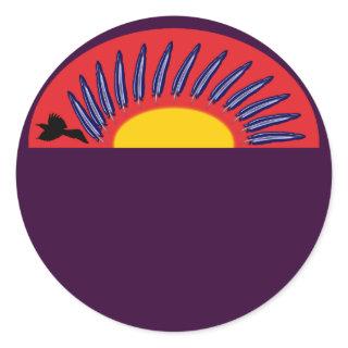 Raben Federn Kreis raven feather circle Classic Round Sticker