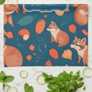 Raccoon Mosaic Colorful Personalized Pattern Kitchen Towel