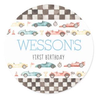 Race Car Birthday party stickers