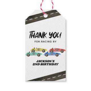 Race Car Birthday Thank You Gift Tags