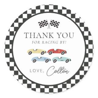 Race Car Birthday Thank You Stickers