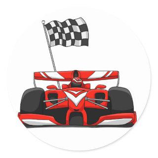Race car extreme cartoon |Choose background color Classic Round Sticker