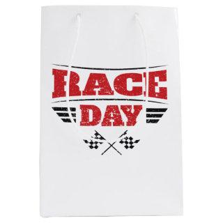 Race Day Checkered Flag Car Racing Medium Gift Bag