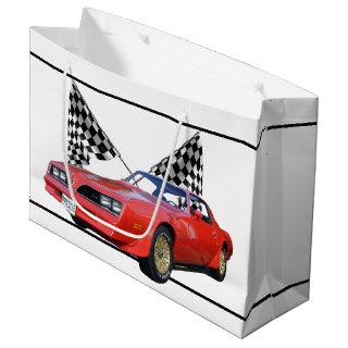 Racing Flags and Hot Rod Large Gift Bag