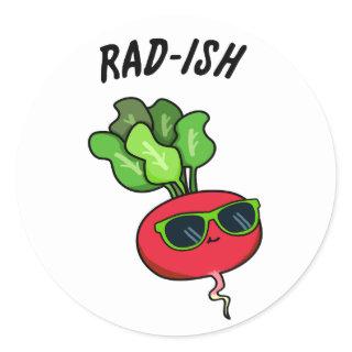 Rad-ish Funny Vegetable Radish Pun  Classic Round Sticker