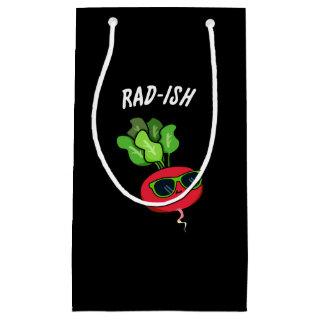 Rad-ish Funny Vegetable Radish Pun Dark BG Small Gift Bag