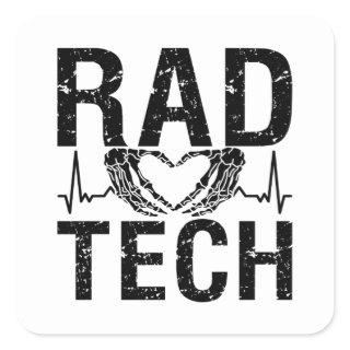 Rad Tech Medicine Technologist Xray Radiology Tech Square Sticker