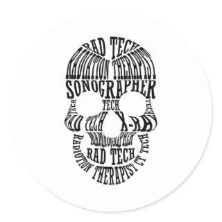 Rad Tech Skull Technologist Xray Radiology Tech Classic Round Sticker