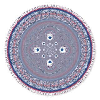 Radial Design Art Print Classic Round Sticker