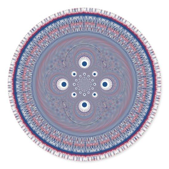 Radial Design Art Print Classic Round Sticker