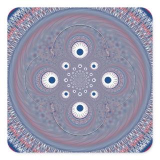 Radial Design Art Print Square Sticker