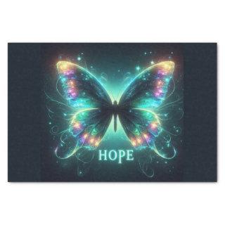 Radiant Multicolored Butterfly Portraying Hope  Tissue Paper