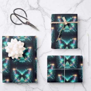 Radiant Multicolored Butterfly Portraying Hope  Sheets