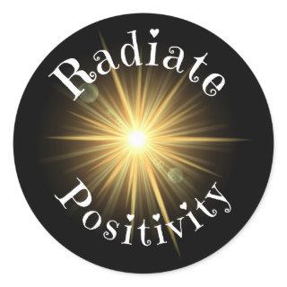 Radiate Positivity Sun Aura Classic Round Sticker
