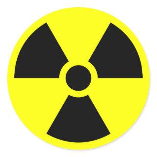 RADIATION WARNING CLASSIC ROUND STICKER