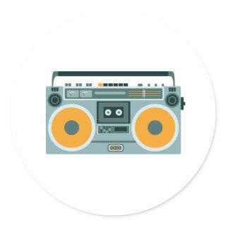 Radio Cassette Player Classic Round Sticker