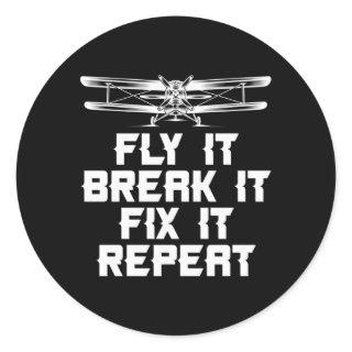 Radio Controlled Plane Pilot Rc Model Planes Rc Pl Classic Round Sticker