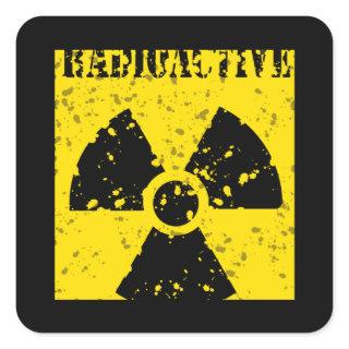 radioactive-4 RADIOACTIVE WARNING SYMBOL SIGN GRAP Square Sticker