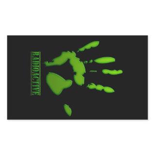 Radioactive Hand Print Rectangular Sticker