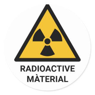 Radioactive Material Warning, Ionizing Radiation Classic Round Sticker