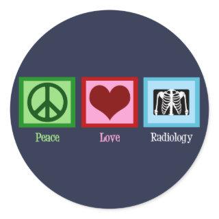 Radiologist Peace Love Radiology Chest X-Ray Tech Classic Round Sticker