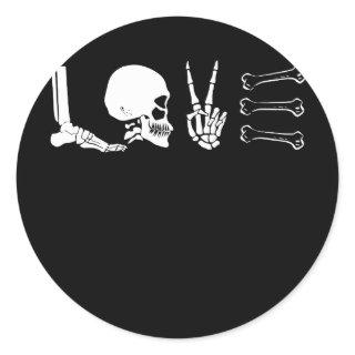 Radiology Life Love Skeleton Bone Words Classic Round Sticker