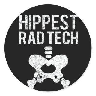 Radiology Tech - Hippest Rad Tech Bone Classic Round Sticker
