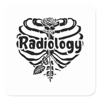 Radiology Tech Rad Nurse Flower Technologist Xray Square Sticker