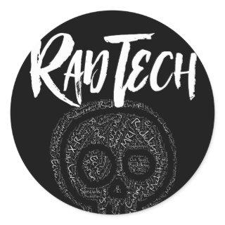 Radiology Tech Terms in Skull Rad Tech Classic Round Sticker
