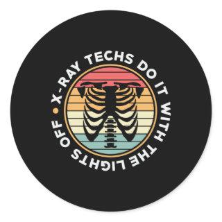 Radiology Tech X-Ray Techs Do It Retro Xray Tech Classic Round Sticker