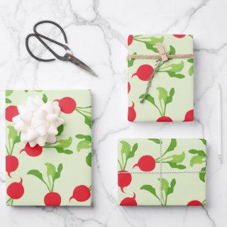 Radish Red Green Pattern  Sheets