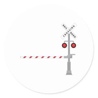 Railroad Crossing Classic Round Sticker