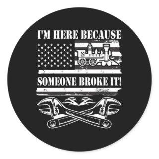 Railroad Mechanic For Classic Round Sticker