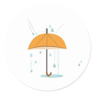 Rain Umbrella Classic Round Sticker