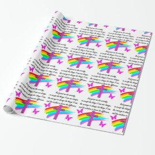 RAINBOW AND CROSS SERENITY PRAYER DESIGN