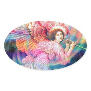 Rainbow Angel Oval Sticker