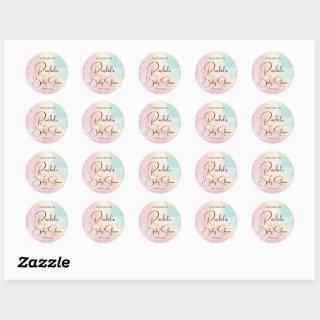 Rainbow Baby Shower Colorful Watercolor Custom Classic Round Sticker