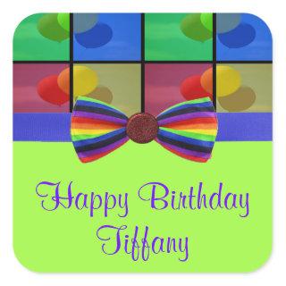 Rainbow Balloon Birthday Celebration Square Sticker