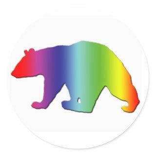 Rainbow Bear Classic Round Sticker