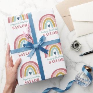Rainbow Boho Pink Blue Birthday